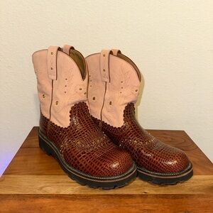 Ariat Fatbaby Boots Pink & Brown